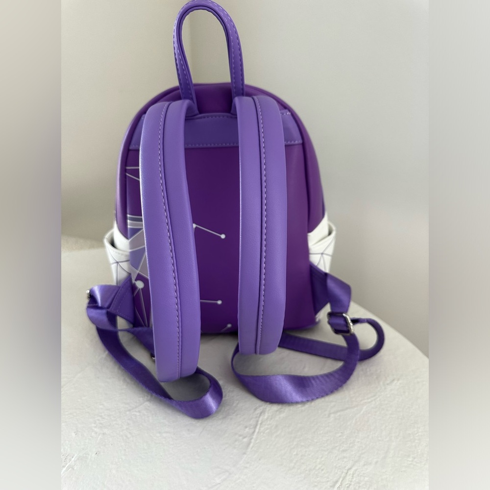 LOUNGEFLY UEC Purple White Abstract Wall Epcot Backpack - Picture 7 of 12